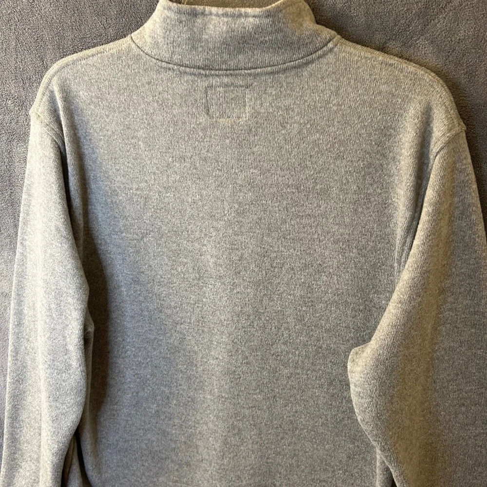 J. Crew Authentic Fleece Mens M (XL Tag) Quarter Zip Pullover Gray Sweater